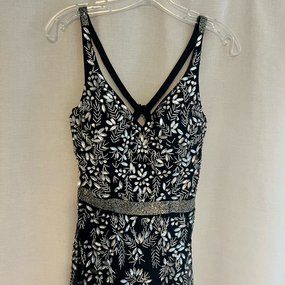 Elegant Black and White Floral Dress